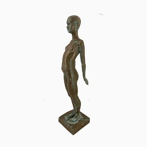 Naked Lady, Ronald Moll, Skulptur aus Kaltgussbronze, 1990er