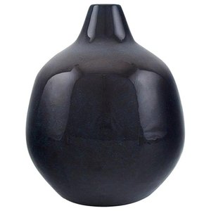Modern Ceramic Vase In Deep Blue Glaze from Knabstrup, 1960s