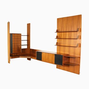 Mueble italiano de madera chapada, años 60