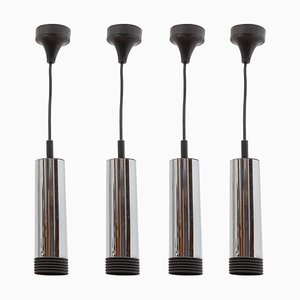 Lampade tubolari cromate, set di 4