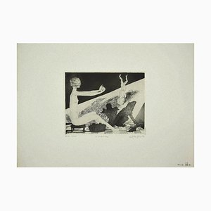 Leo Guida - the Guess - Original Etching on Cardboard - 1970