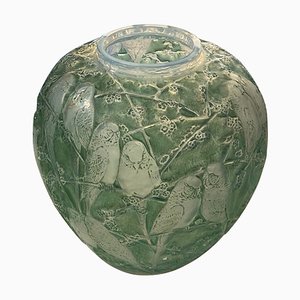 Green Perruches Vase by René Lalique, 1919