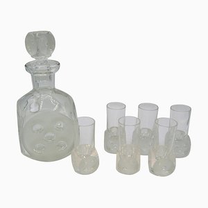 Dice Aperitif Set with 1 Pitcher and 6 Glasses, Set of 7