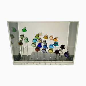 Aquarium avec Poisson en Cristal, Set de 24