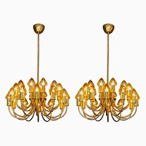 Messing Kronleuchter von Arne Jacobsen, 2er Set