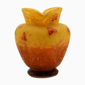 Poppies Cameo Enameled Vase from Daum Nancy