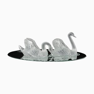 Miroirs Head Up & Head Down 2 Swans par René Lalique