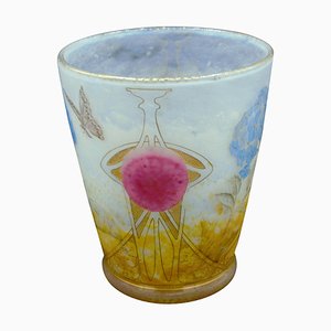 Hortensias Vase with Butterfly Decor from Daum Nancy
