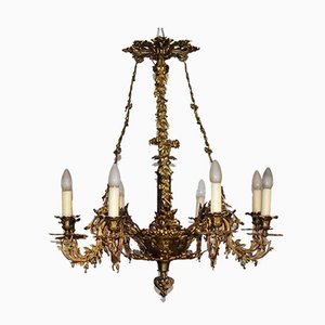 Lustre Néo-Rococo en Bronze, 1920s