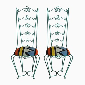 Set of Chiavari Style Iron Outdoor Chairs, 1960s