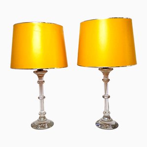 Table Lamps with Glass Base, 1960s, Set of 2