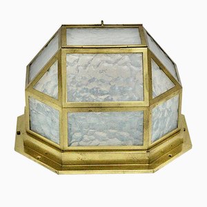 Antique Austrian Brass & Glass Flush Mount by Josef Hoffmann, 1903