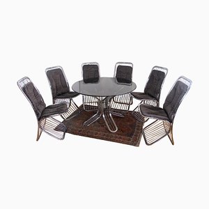 Table Vintage Avec Un Piétement Chromé, De Gastone Rinald