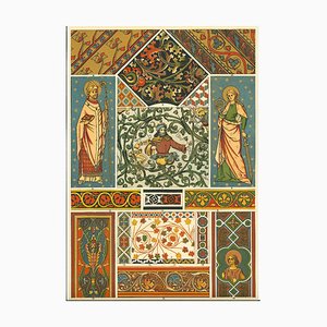 Desconocido - Motivos decorativos góticos - Cromolitografía vintage - Principios del siglo XX