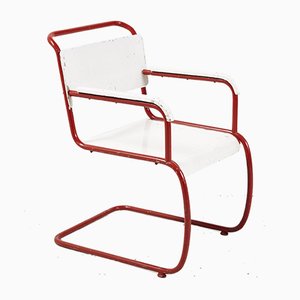 Red and White Bauhaus Armchair