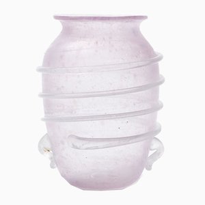 Pinke Kunstglas Vase, 1970er