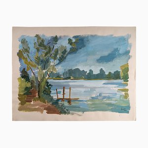 Paysage Laconique, Lac et Campagne, Papier