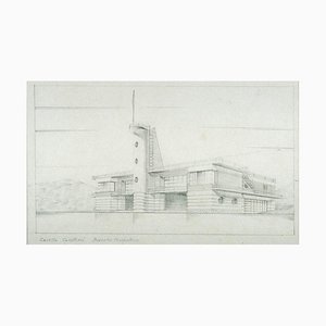 Unknown, Sketch Casetta Rowing, Pencil Drawing, Mid-20th Century