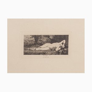 Robert Lefevre, Schlafende Nymphe, Radierung, 1866