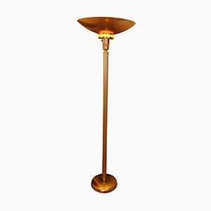 Lampadaire Art Déco Odeonesque avec Colonne Cannelée et Grand Lampadaire, 1920s