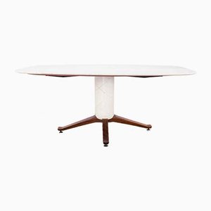 Vintage Marble & Wood Dining Table form Cantu, 1940s