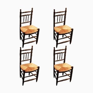 Antike rustikale Esszimmerstühle, 4 . Set