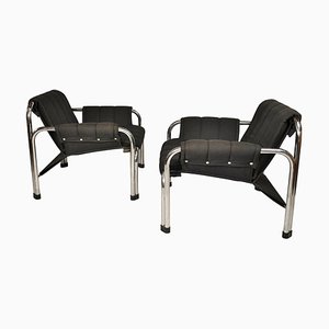 Chrome Armchairs by Viliam Chlebo, 1980s, Set of 2