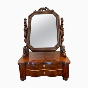 Specchio battente vittoriano in mogano, XIX secolo