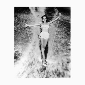 Water Skiing, Oversized Silver Gelatin Fibre Print, 1950, Printed Later