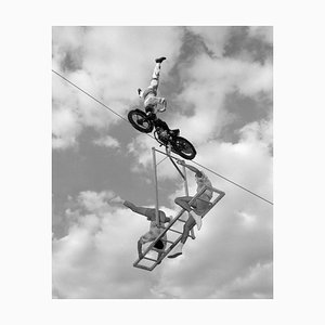 High Wire Motorcycle, Oversized Silver Gelatin Fibre Print, 1960, Printed Later