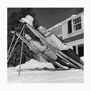 Ski New England Skiing, Limited Estate Stamped, Silver Grainatin Fiber Print, 1955