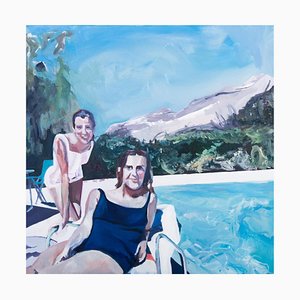 Sourires Poolside, Huile sur Toile, 2010