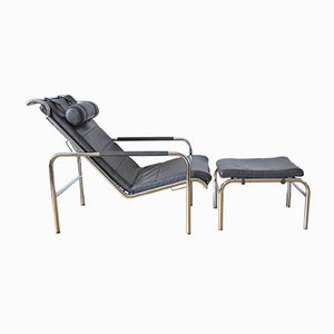 Set of Genni Lounge Chair & Ottoman by Gabriele Mucchi for Zanotta, 1980s