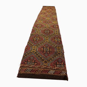 Tapis Kilim Étroite Rouge et Noir, Turquie