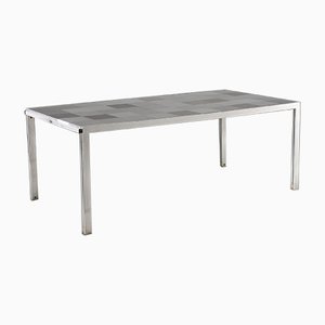 Stainless Gray Dining Table by Ross Littell for ICF De Padova, 1970s