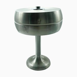 Lámpara de mesa italiana de aluminio niquelado, años 60