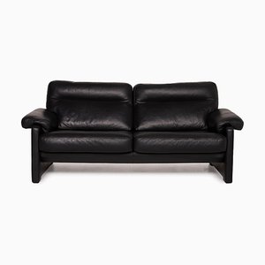 Model Ds 70 Black Leather 3-Seater Sofa from de Sede