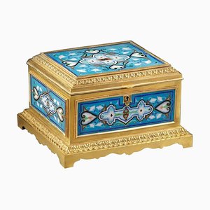 Gilded and Enamelled Bronze Box by Maison Boissier, End of 19th-Century