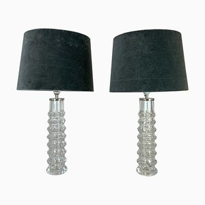 Lampade Mid-Century in cristallo di Carl Fagerlund per Orrefors Sweden, anni '70, set di 2