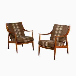 Mid-Century Danish Lounge Chairs by Peter Hvidt & Orla Mølgaard-Nielsen for France & Søn / France & Daverkosen, 1950s, Set of 2