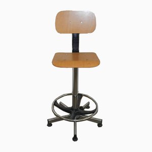 Italian Stool with Backrest, 1980s