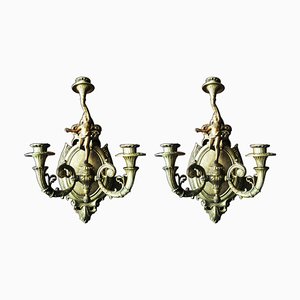 Bronze Cherub Sconces, 1930s, Set of 2