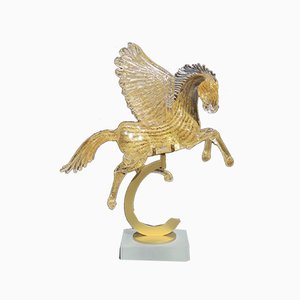 20th-Century 24kt Gold Pegasus on Base by Arnaldo Zanella, Set of 2
