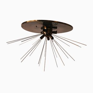 Lampada da soffitto Sputnik vintage in ottone