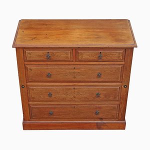Antique Victorian Decorated Ash Chest of Drawers, 1895
