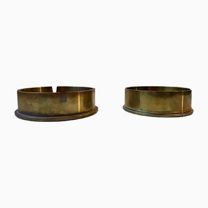 Brass and Bronze WW2 Cannon Shell Ashtray & Nut Bowl, 1960s, Set of 2