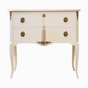 Louis XV Style Chest in 2-Tone White, 1950s