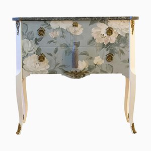 Louis XV Style Chest with Floral Pattern, 1950s