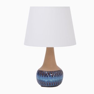 Danish Stoneware Table Lamp with Blue Ceramic Base from Søholm, 1960s