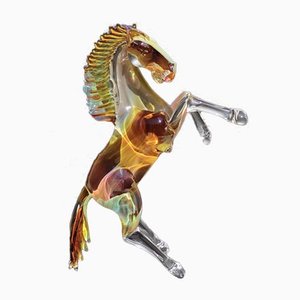 Tänzelndes Pferd aus Murano Glas & Chalcedon von Arnaldo Zanella